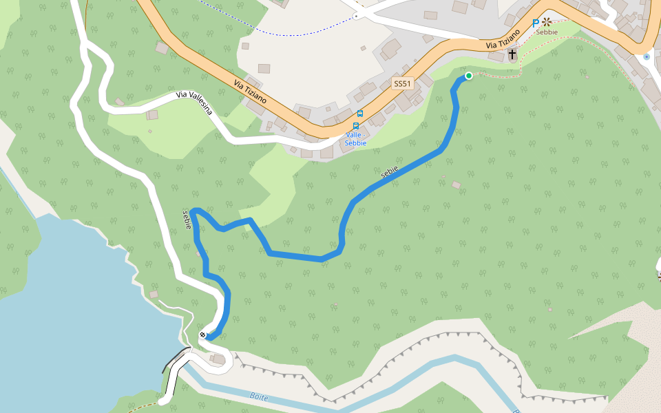 sebie walking route map in Valle di Cadore