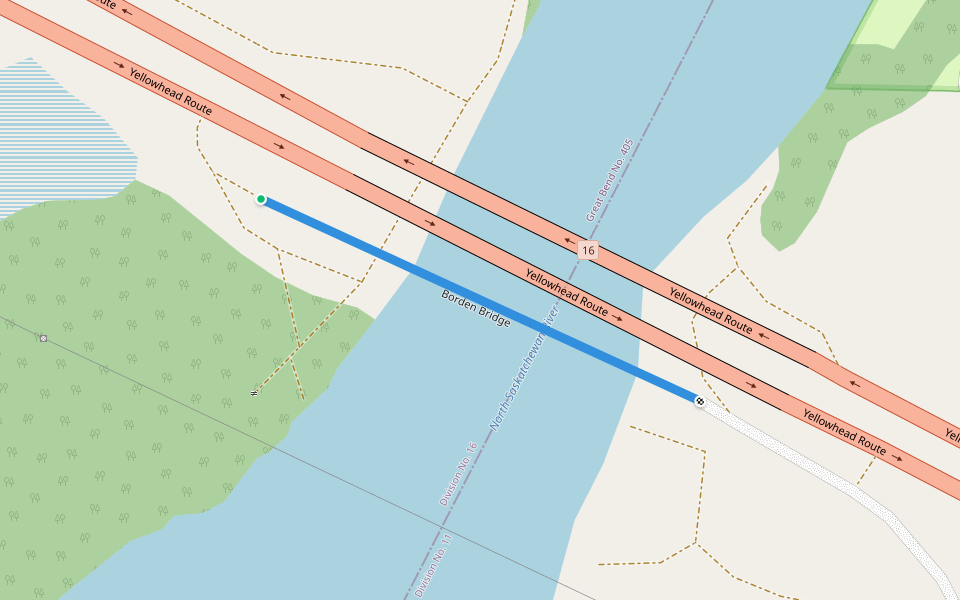 Borden Bridge walking route map in Borden