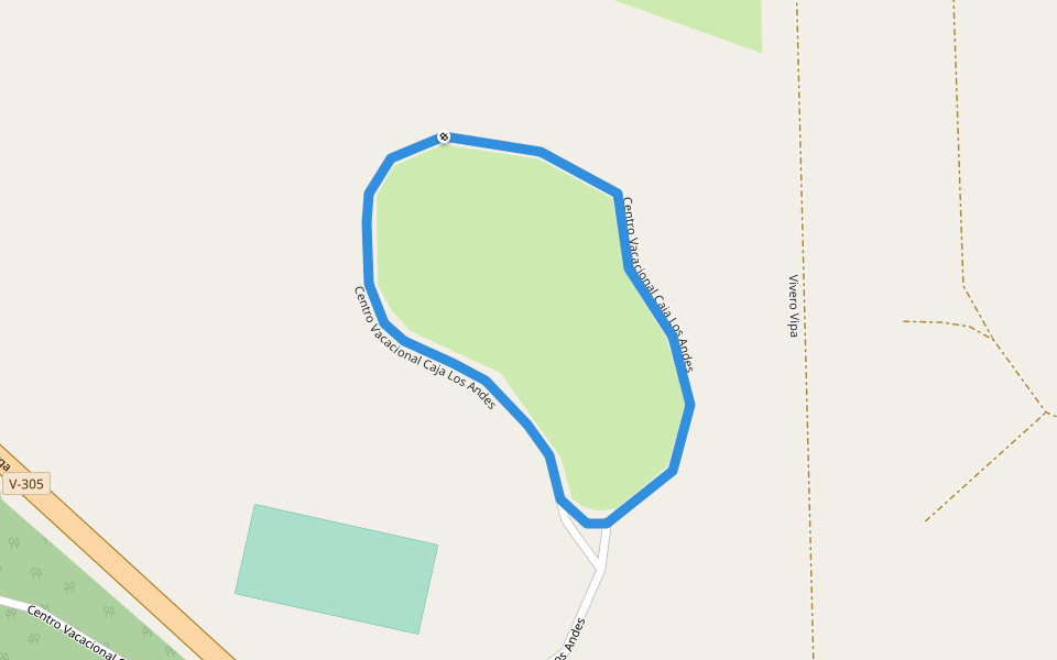 Centro Vacacional Caja Los Andes walking route map in Totoral
