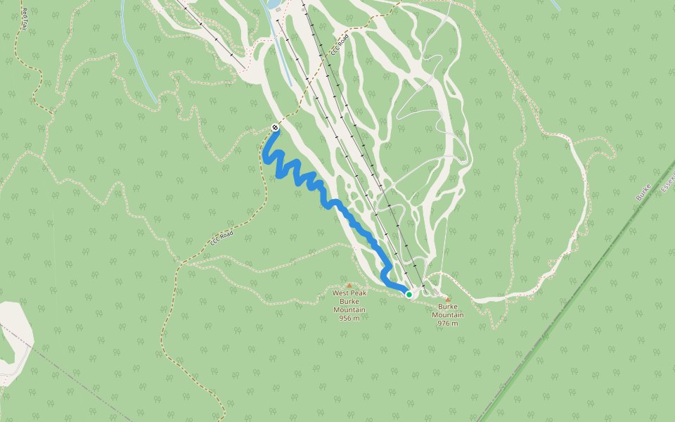 Upper J-Bar walking route map in Burke