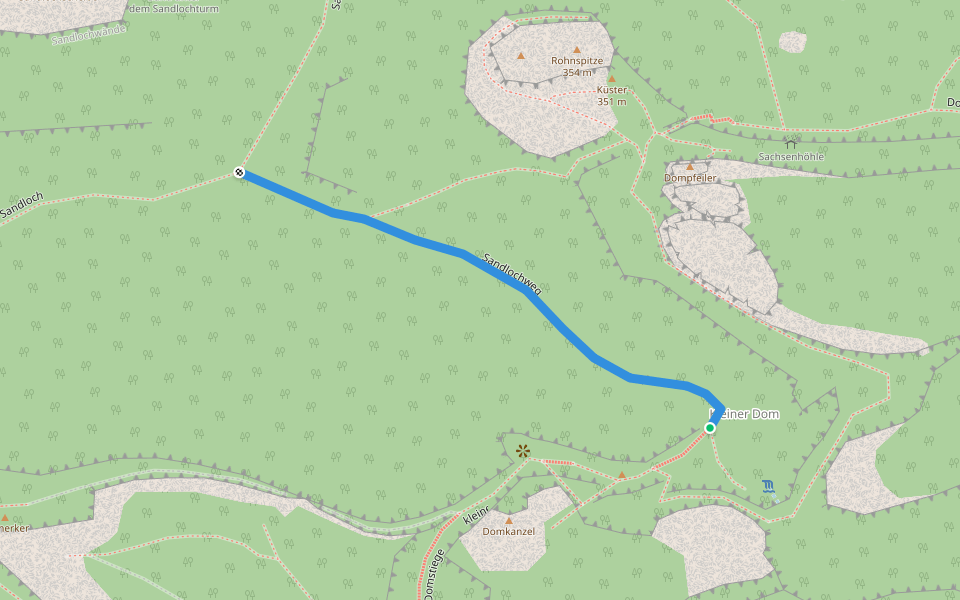Sandlochweg walking route map in Bad Schandau