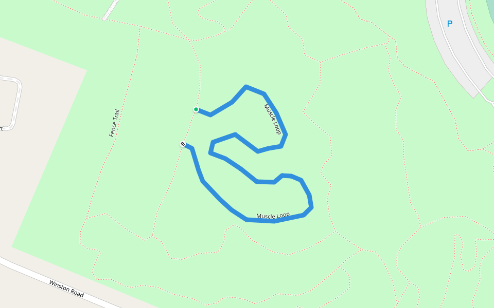 Muscle Loop walking route map in Ashland