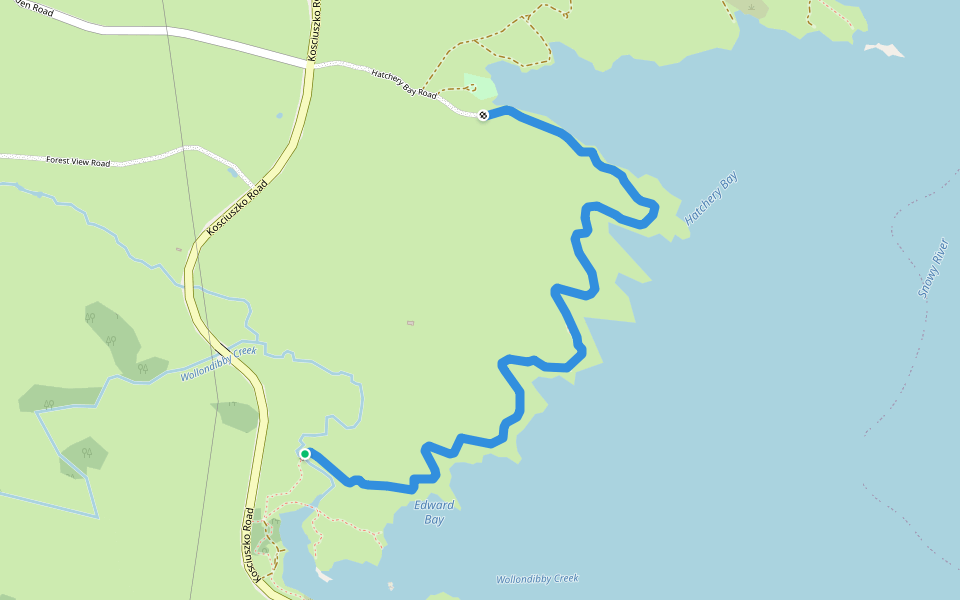 Hatchery Link walking route map in Jindabyne