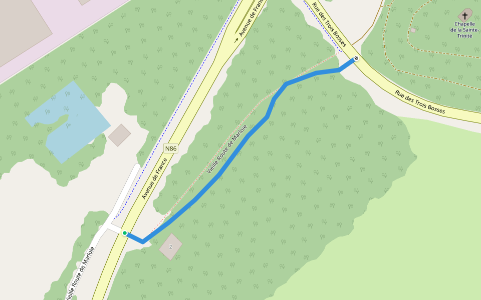 Vieille route de Marloie walking route map in Marche-en-Famenne