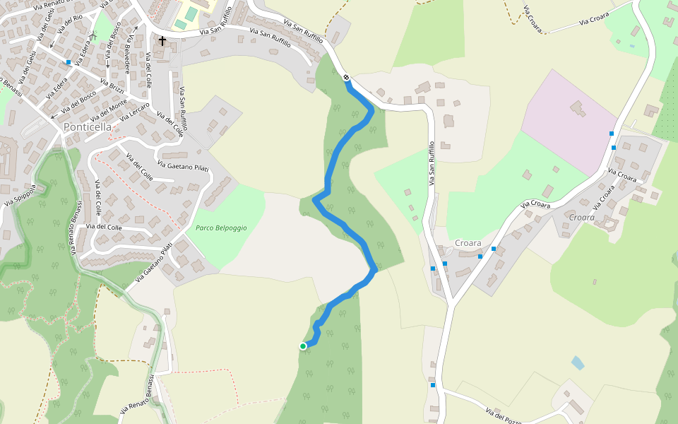 CAI 802 walking route map in Ponticella