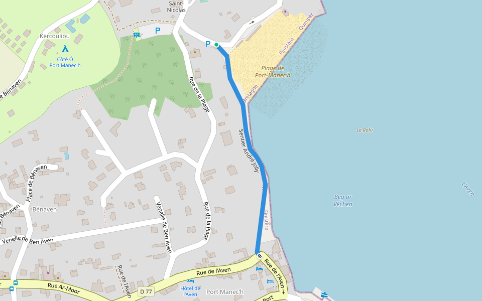 Sentier André Jolly walking route map in Névez