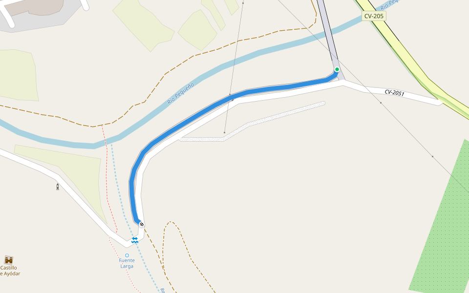 Camino Peatonal Fuente Larga walking route map in Aiòder