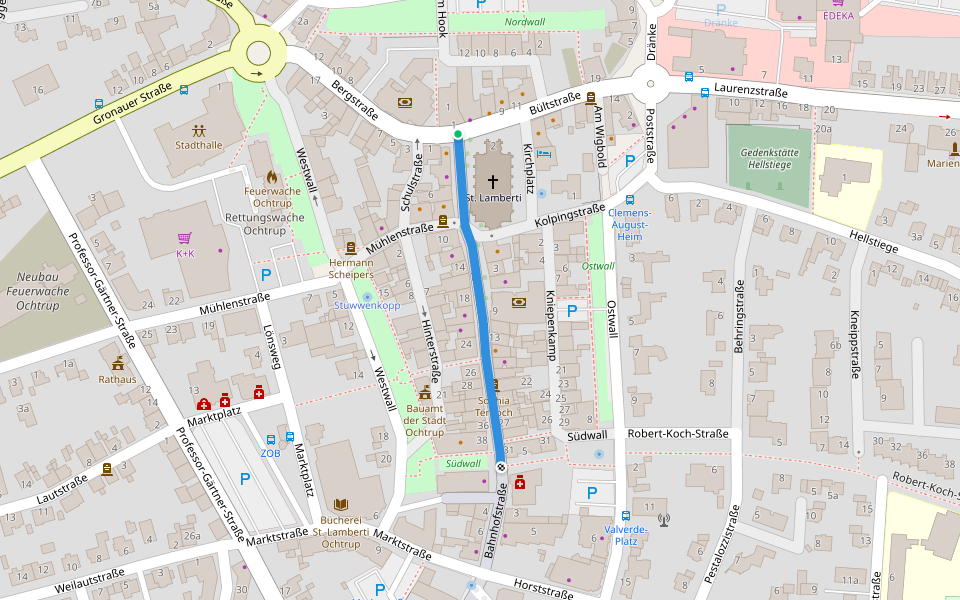 Weinerstraße walking route map in Ochtrup