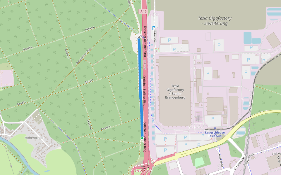 Brandschneise walking route map in Erkner