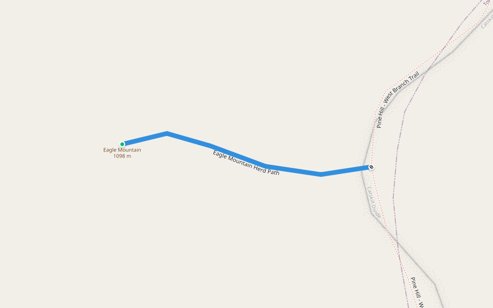 Eagle Mountain Herd Path walking route map in Arkville