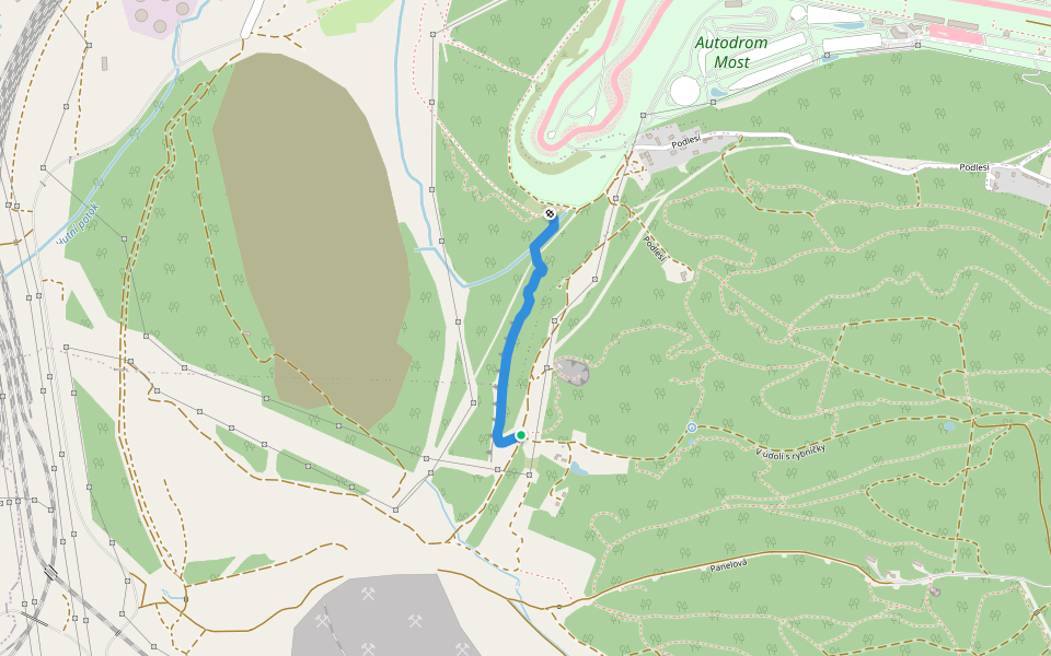Po terasách - břízky walking route map in Most