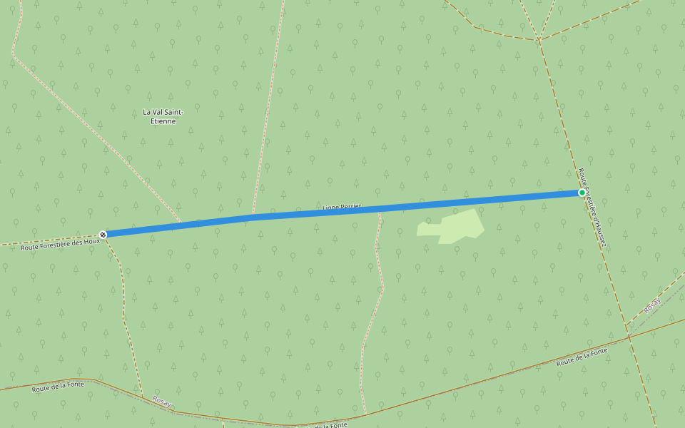 Ligne Perrier walking route map in Rosay