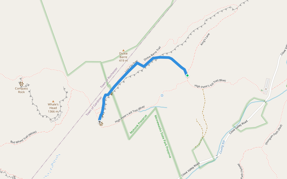 Lost City Trail walking route map in Gardiner