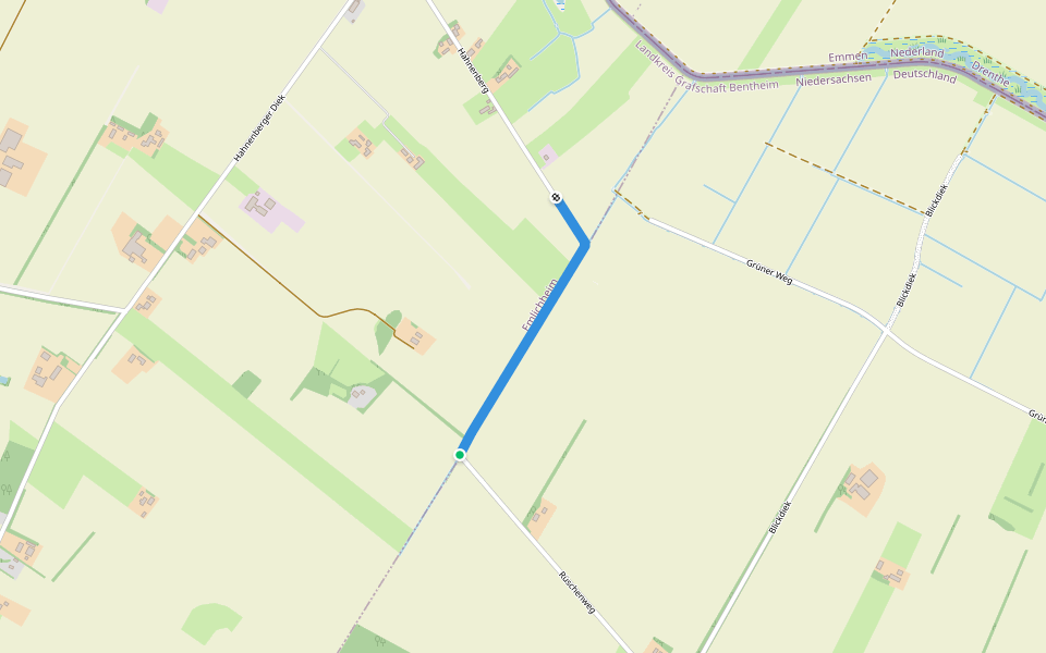 Hahnenberg walking route map in Ringe