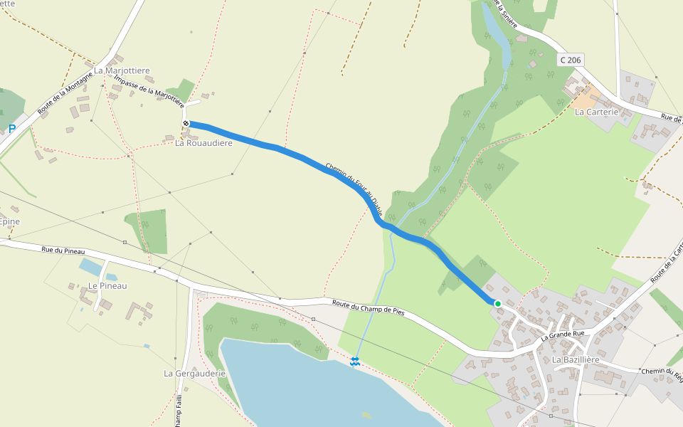 Chemin du Four au Diable walking route map in Couëron