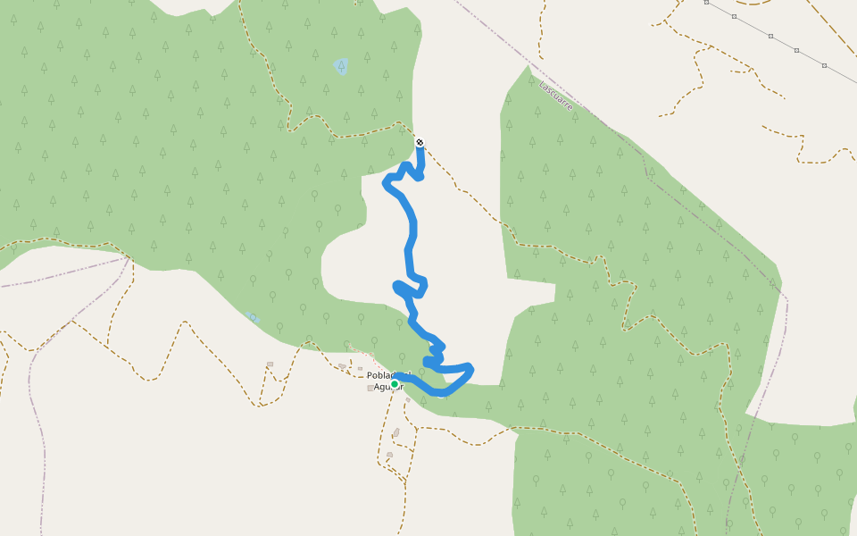 Camino de Lascuarre walking route map in Lascuarre