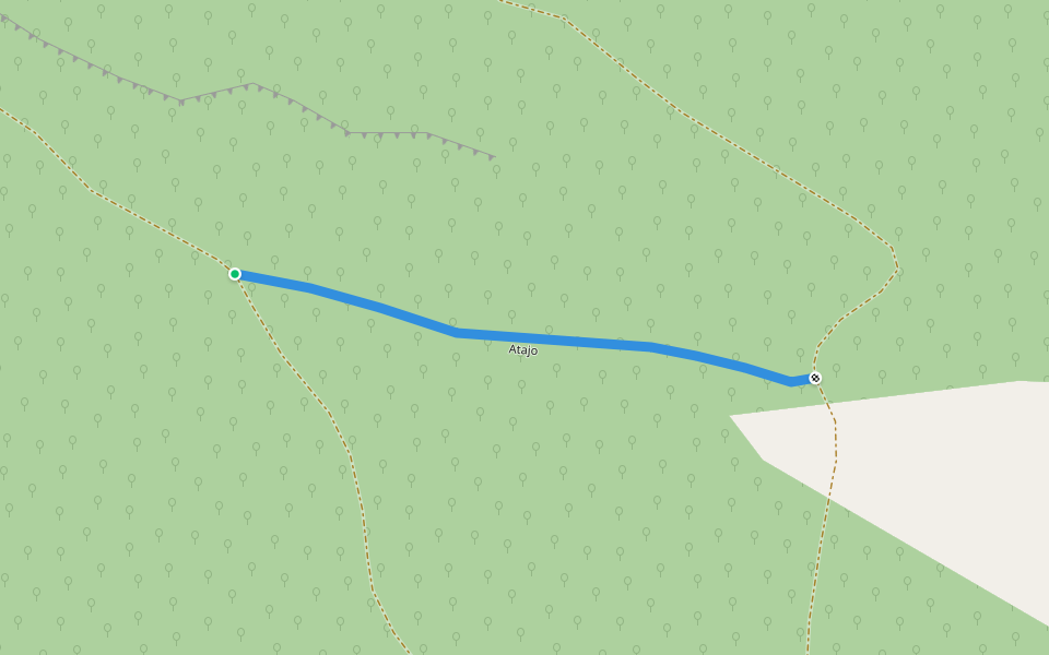 Atajo walking route map in Tolva