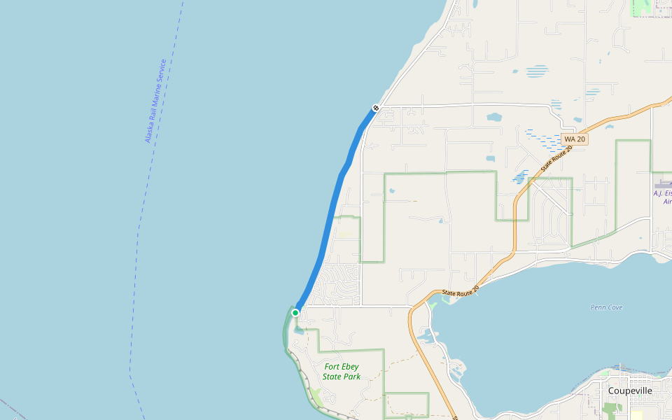 Pacific Northwest Scenic Trail walking route map in Oak Harbor