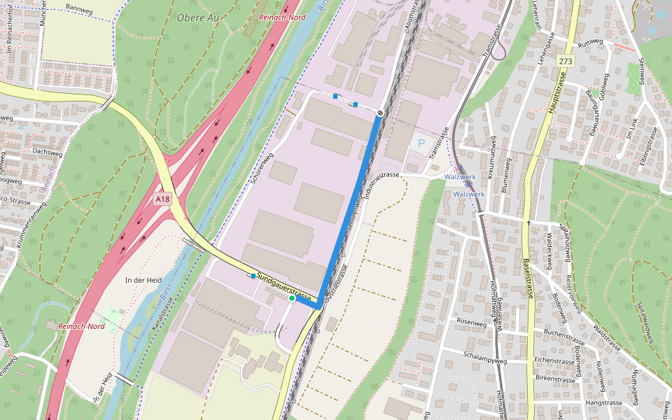 Schorenweg walking route map in Arlesheim