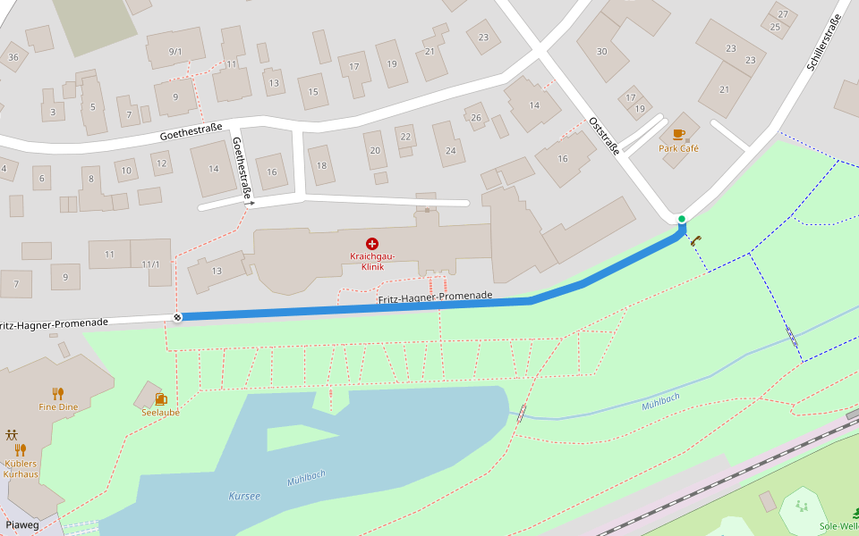 Fritz-Hagner-Promenade walking route map in Bad Rappenau