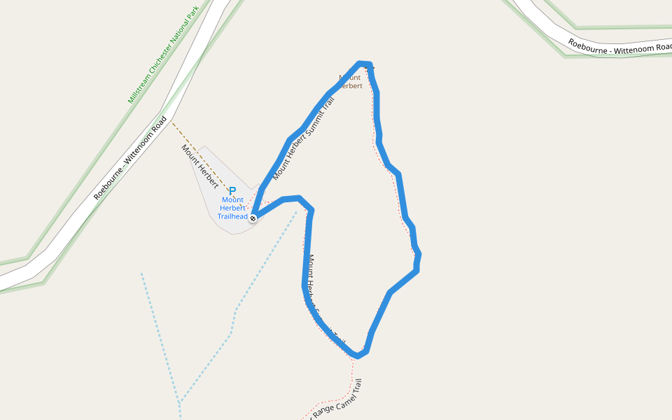 Mount Herbert Lookout Walk walking route map in Millstream