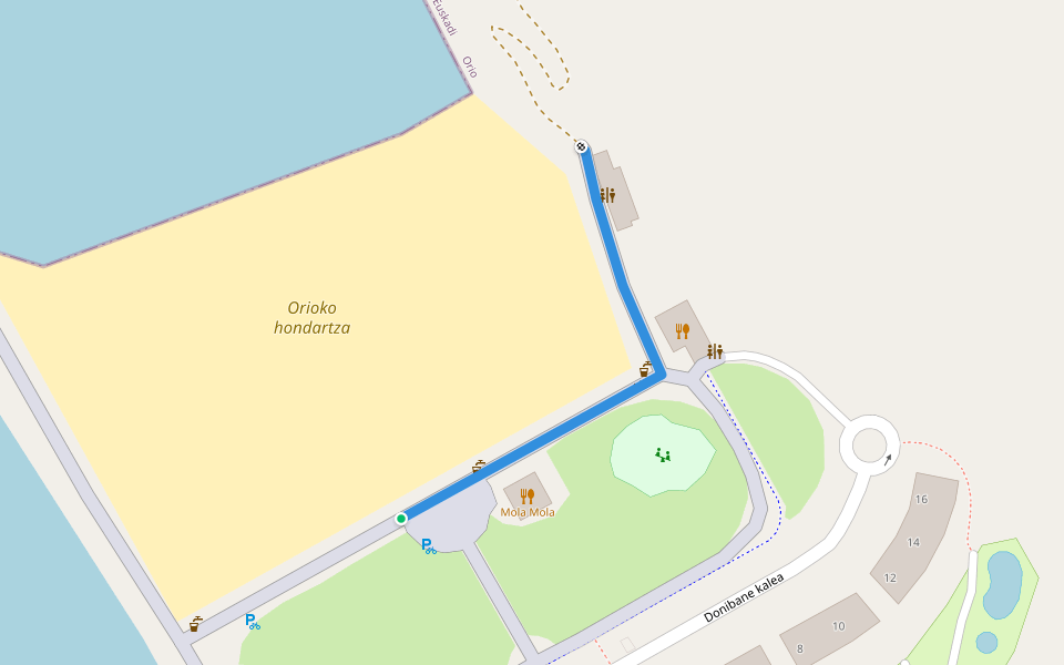 Paseo marítimo walking route map in Orio