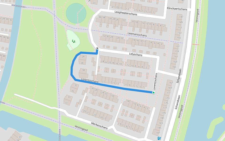 Lorentzschans walking route map in Zoetermeer
