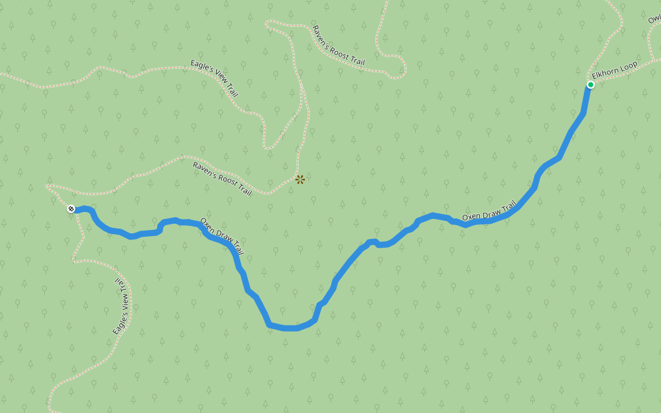 Oxen Draw Trail walking route map in Conifer
