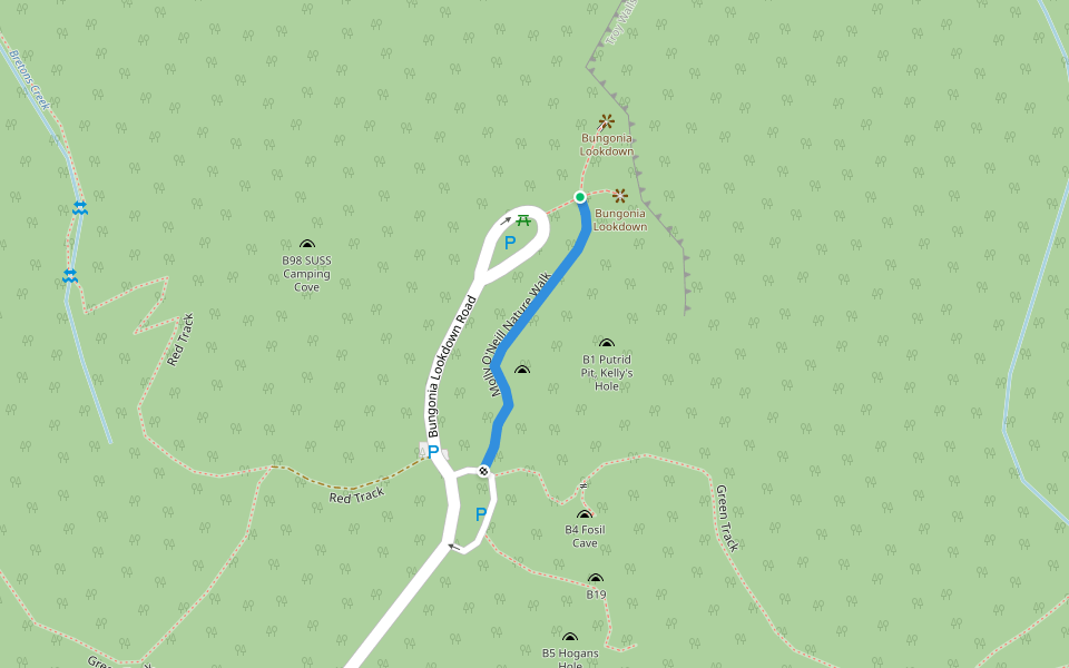 Molly O'Neill Nature Walk walking route map in Bungonia
