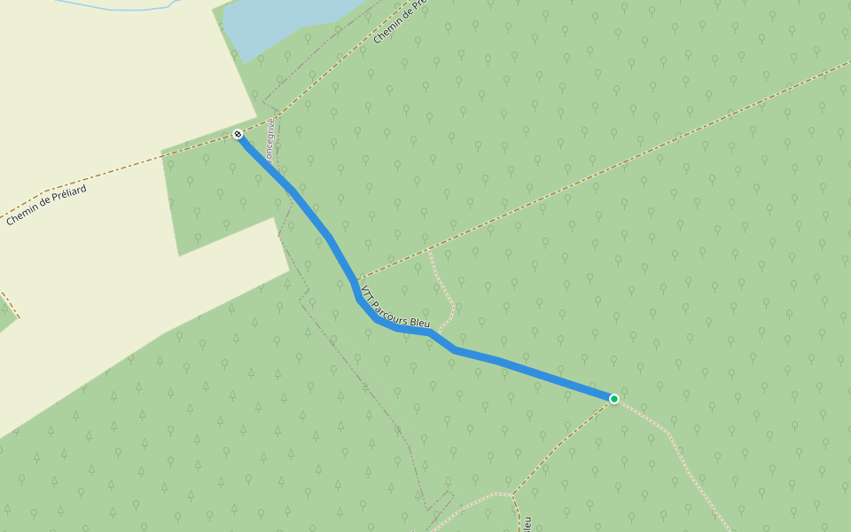 VTT Parcours Bleu walking route map in Foncegrive