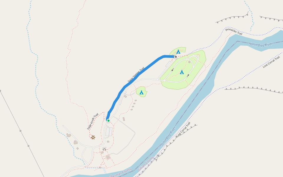 Sage Steppe Trail walking route map in Condon