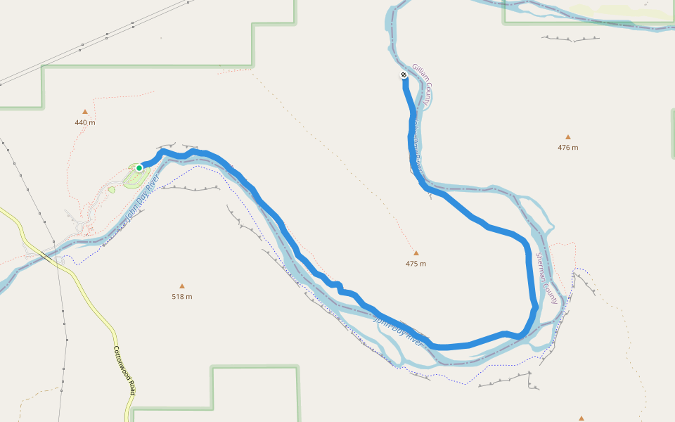 Pinnacles Trail walking route map in Condon