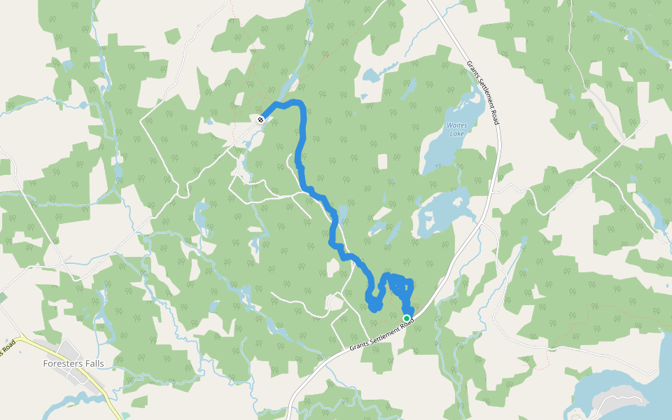 Algonquin Pass walking route map in Foresters Falls