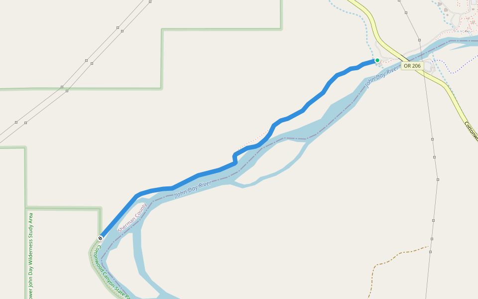 Hard Stone Trail walking route map in Condon