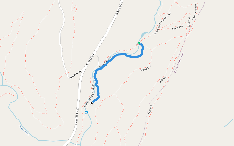 Trail A walking route map in Lookout Mountain