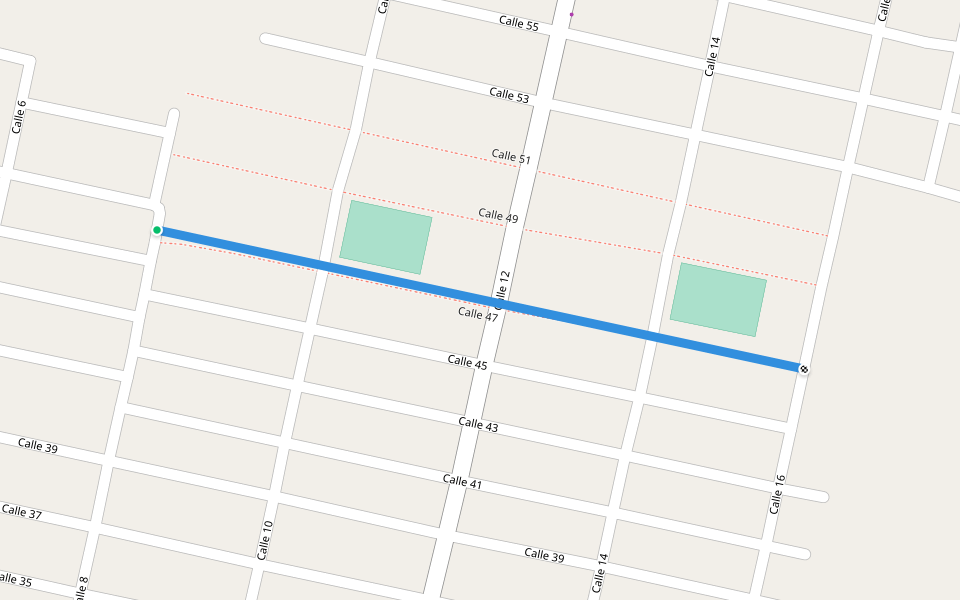 Calle 47 walking route map in Las Talitas