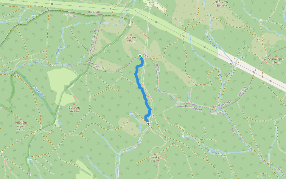 TBK 1 walking route map in Svätý Jur