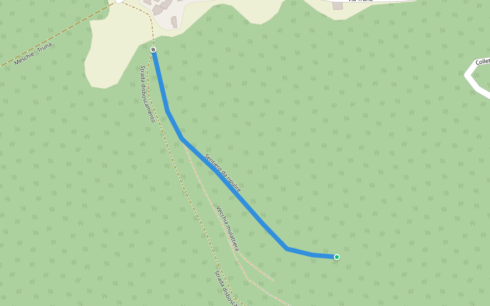 Sentiero da ripulire walking route map in Tetti Truna