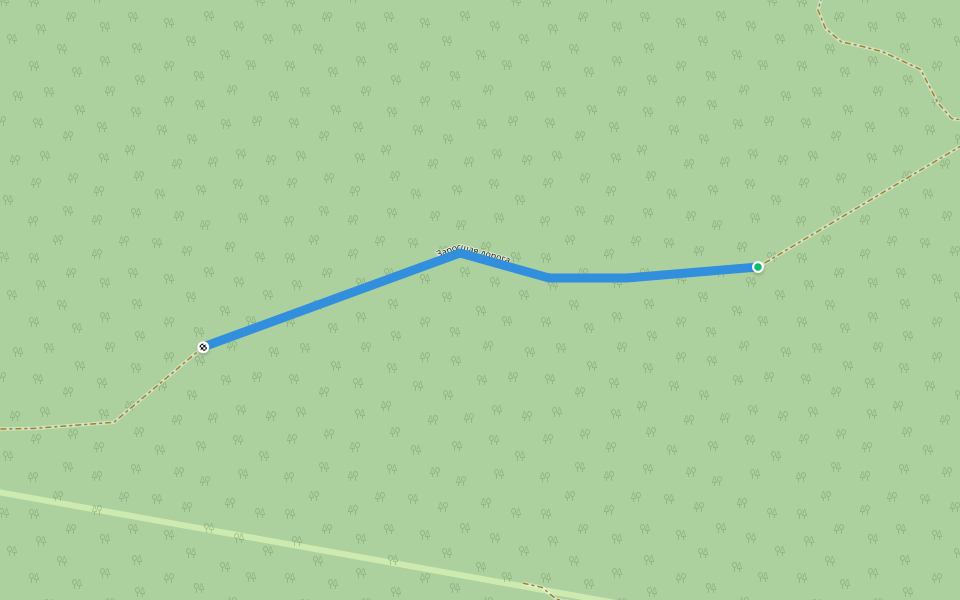 Заросшая дорога walking route map in Merinovo