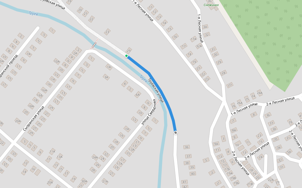 Труёвская улица walking route map in Kuznetsk