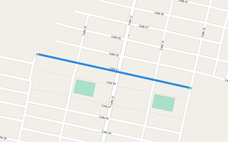 Calle 51 walking route map in Las Talitas