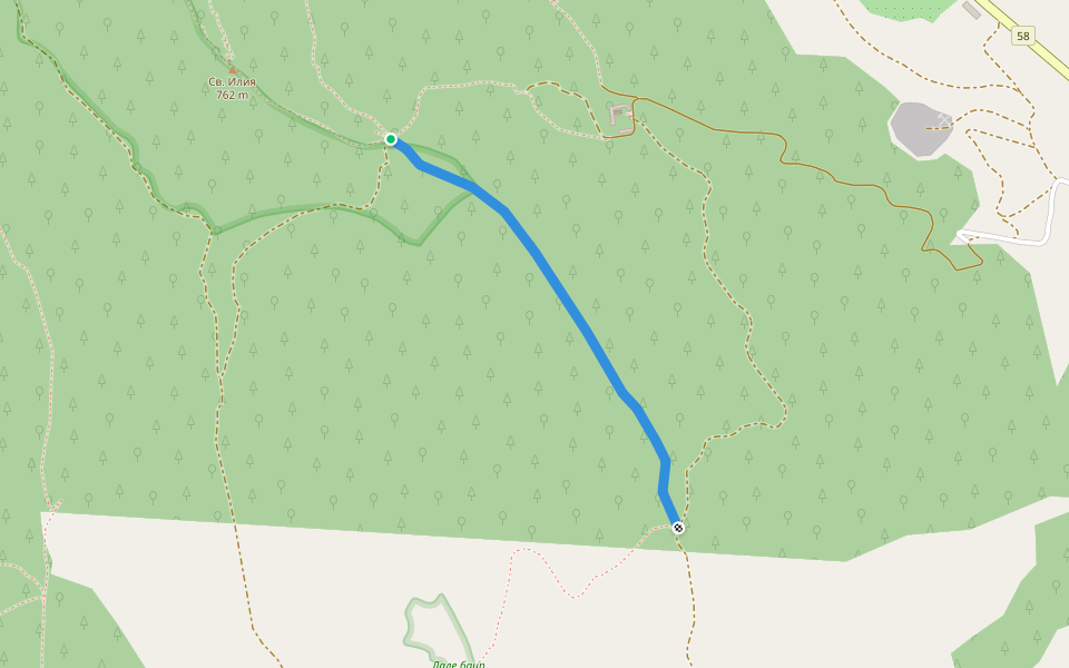 за Марциганица walking route map in Asenovgrad