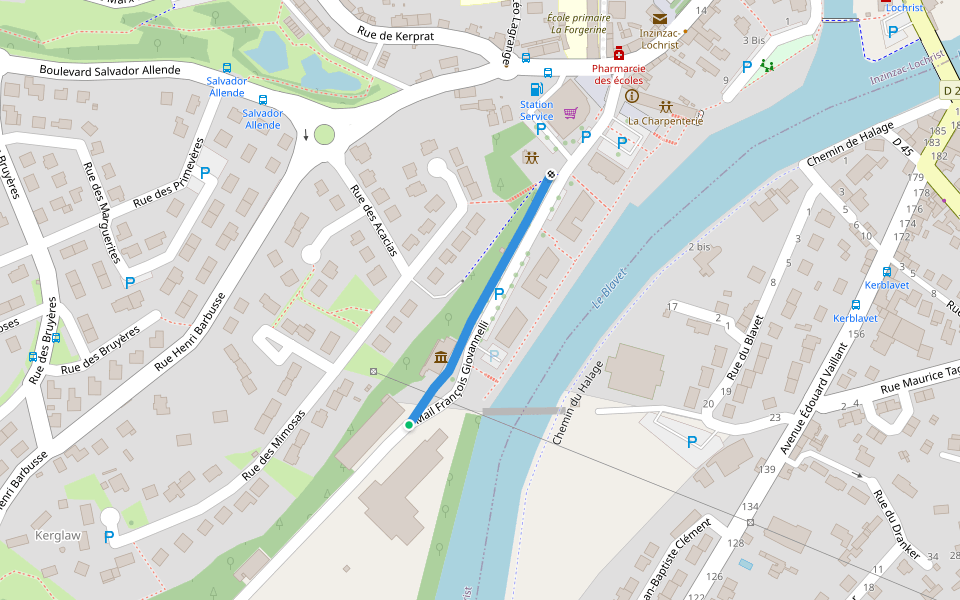 Mail François Giovannelli walking route map in Inzinzac-Lochrist