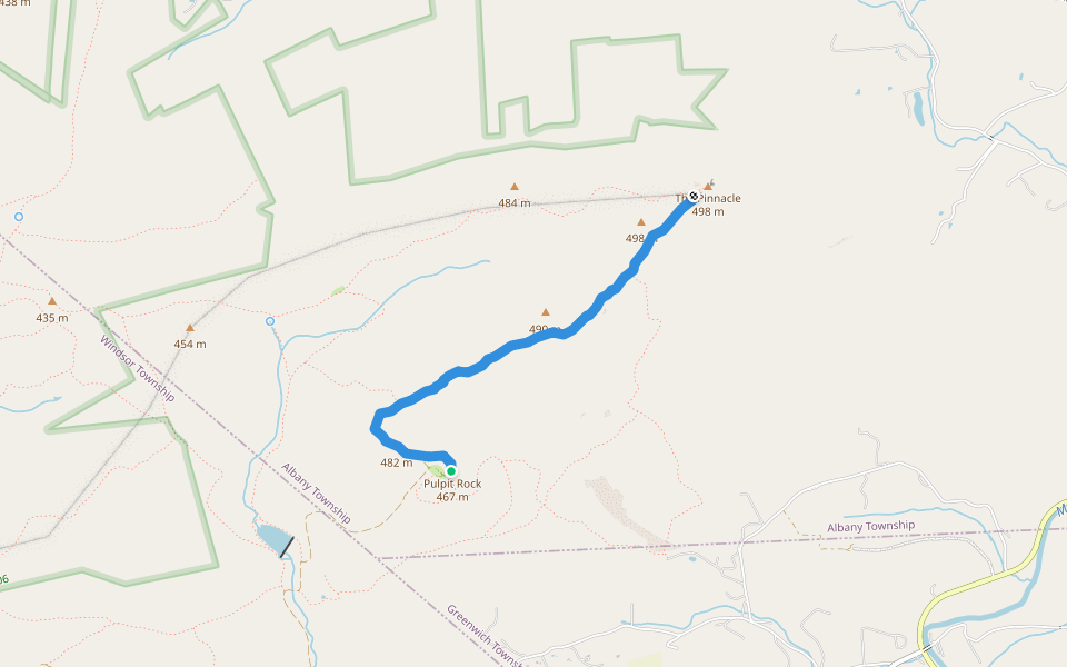 Valley Rim Trail / Appalachian Trail walking route map in Kempton