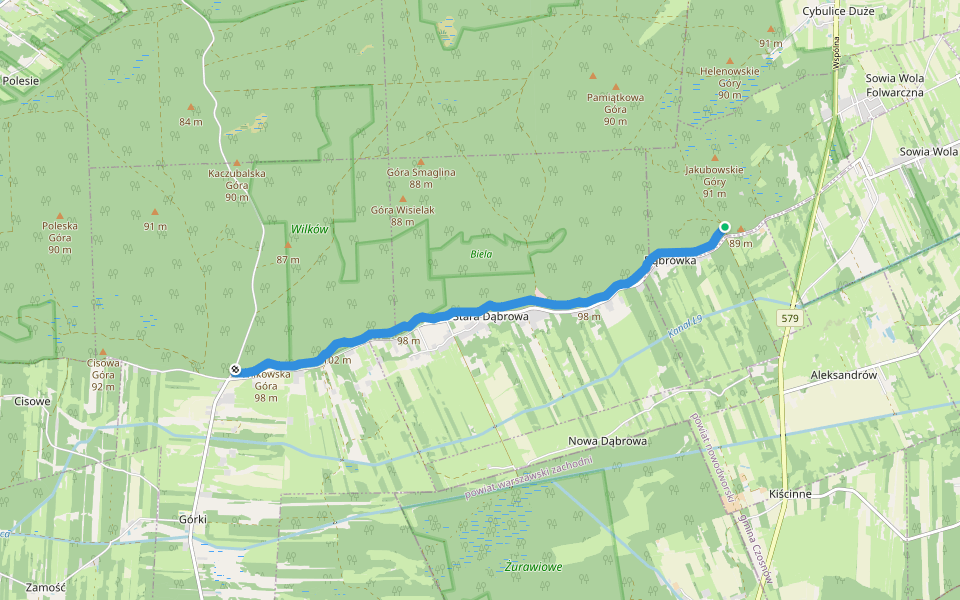 Szczebel walking route map in Dąbrówka