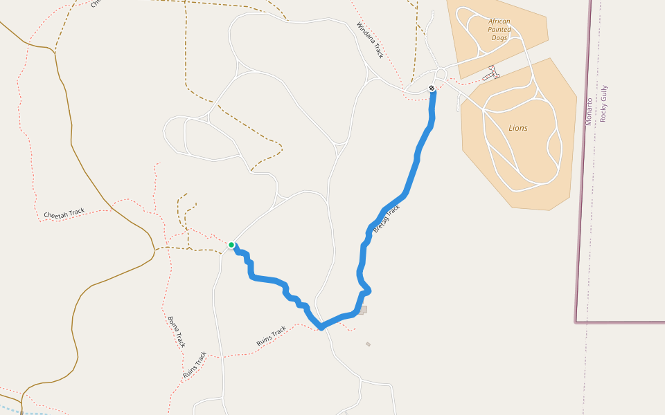 Bretag Track walking route map in Monarto