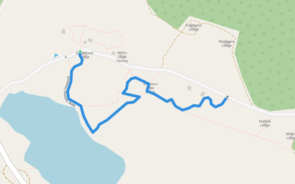 Inneston Historic Walk walking route map in Inneston