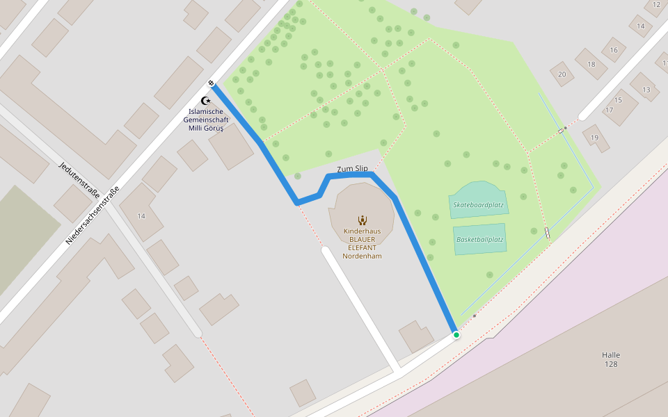 Zum Slip walking route map in Nordenham