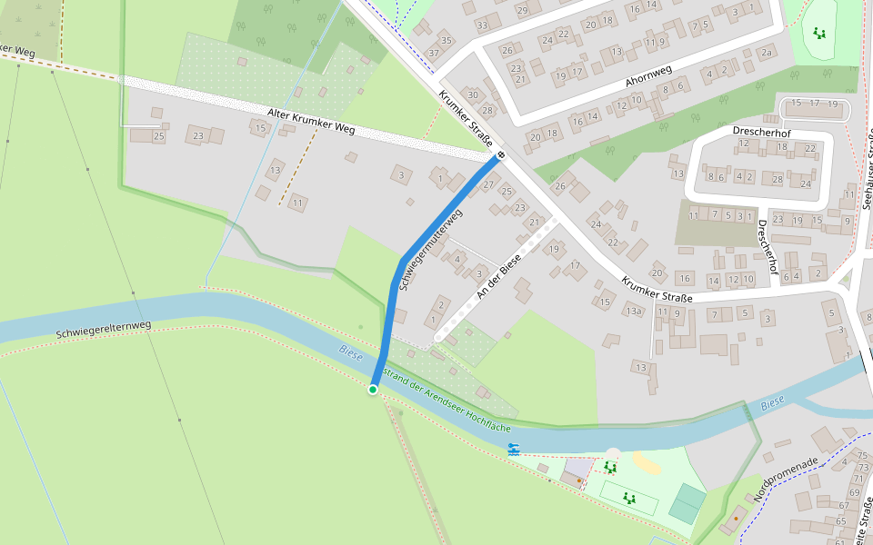 Schwiegermutterweg walking route map in Osterburg (Altmark)