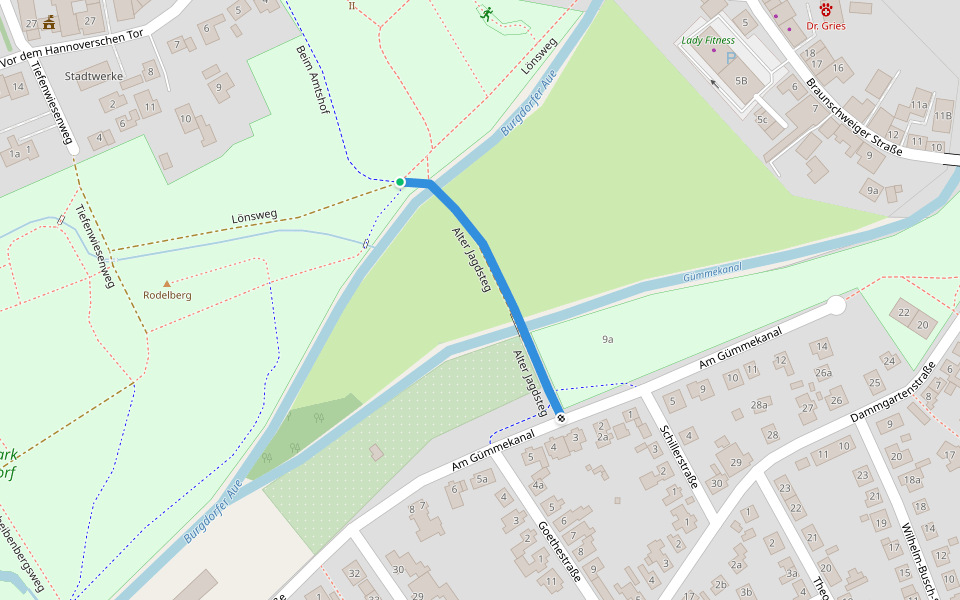 Alter Jagdsteg walking route map in Burgdorf